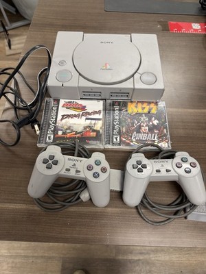 Sony PlayStation 1 PS1 Gray Console Bundle w/ 2 Controllers & 2 SEALED Games