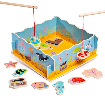 Bigjigs Toys Magnetische Houten Fishing Game Set met Rods (US IMPORT)
