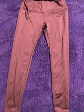 ZELOS ACTIVE LEGGINGS Size Small Soft lining very nice Maroon. Pre-owned.