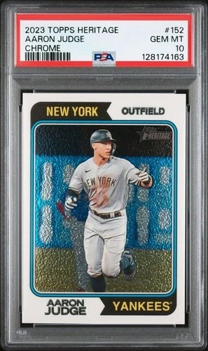 Aaron Judge 2023 Topps Heritage #152 Chrome #ed/999 PSA 10 GEM MINT POP 8