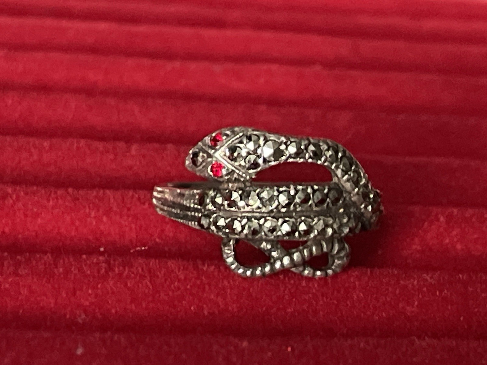 SOLID STERLING SILVER COILED SNAKE SERPENT COBRA … - image 3