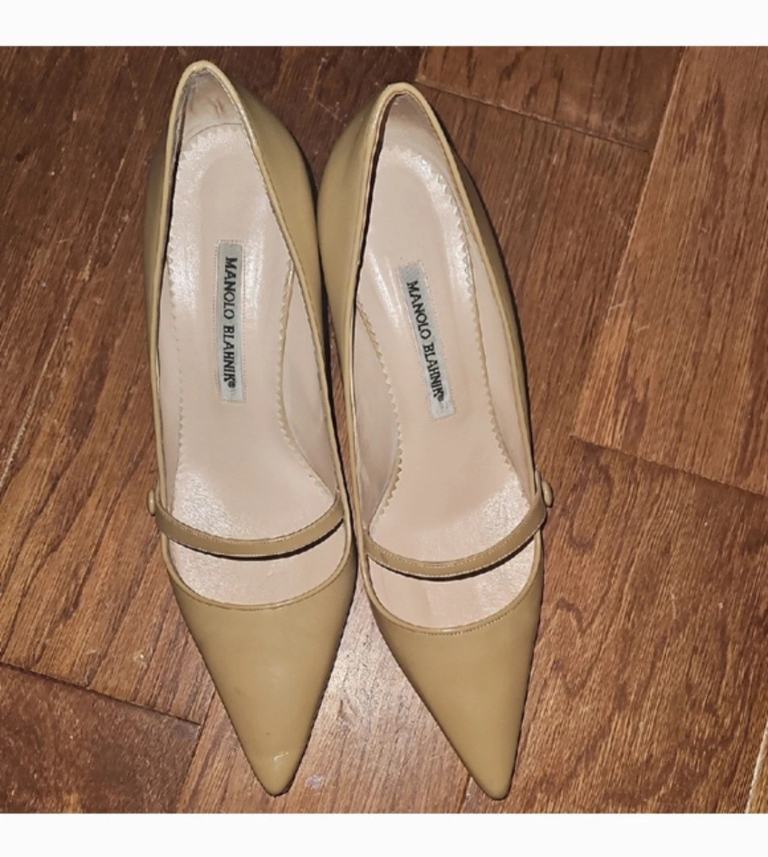 Sangle Plate En Daim Bleu Manolo Blahnik - Pointure 10-40, Neuf Sans Emballage