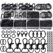 524PCS Keychain Making Kit, Keychain Craft Supplies Key Chain Clips, Lanyard Sna