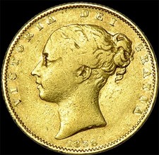 RARE QUEEN VICTORIA 1838 GOLD SOVEREIGN...