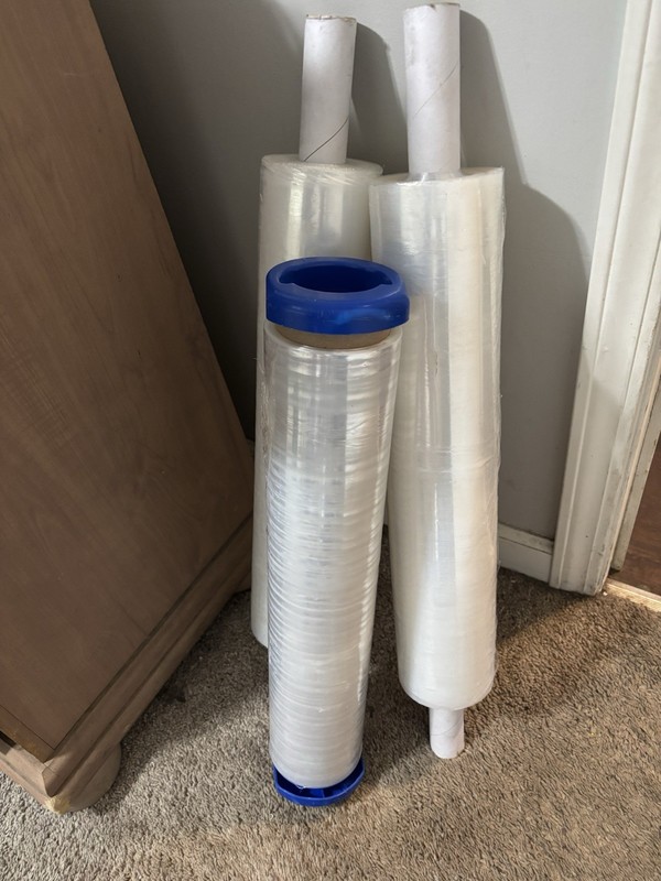 Lot of 3 Clear Shrink/Stretch Wrap Film Rolls - Clear Stretch Wrap Roll Lot