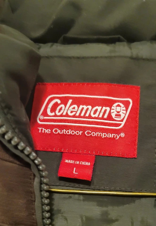 Coleman Outdoor Puffer Vest Mens Large Green Hunting Winter Hiking - Image 3 of 4