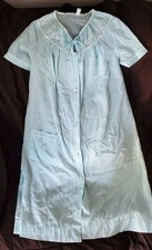Vintage Nightgown Blue Embroidered women  s Komar Button-Up Nightgown M