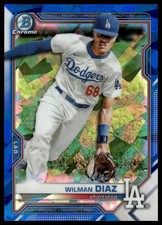 2021 Bowman Draft Sapphire Edition #BDC-184 Wilman Diaz Los Angeles Dodgers NM+