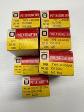 Lot of 7 Ohmite Potentiometers CU 5052, 2541, 1011, 1029 & CMU 1021 U Linear NOS
