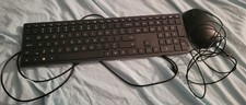HP Wired Desktop 320K Keyboard M54849-001  HP 310 Black Wired Mouse Used