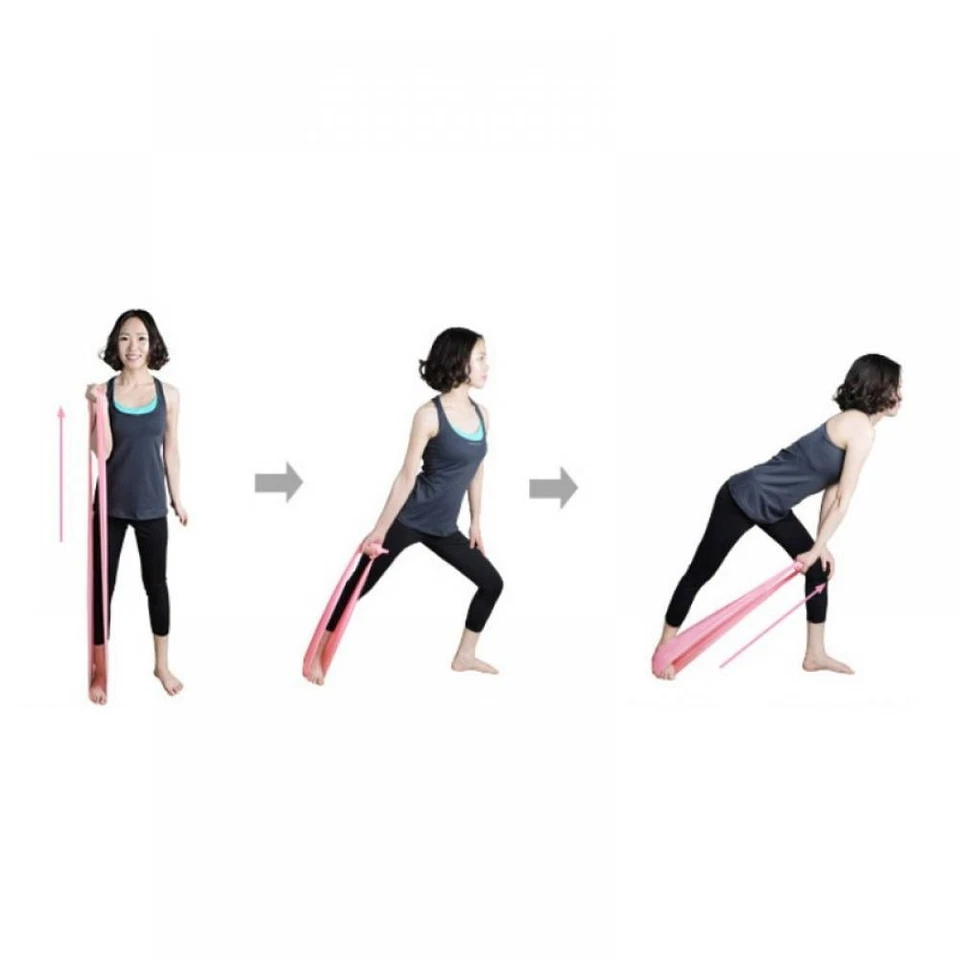 Banda elástica amarilla de yoga de 1 m banda elástica banda de resistencia de fitness fuerza Foto 3 de 4