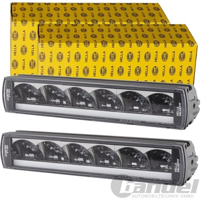 2x HELLA LED Projecteurs Longue Portée Rectangulaires Noir 12V 24V 48V 1FE 358 - Photo 1/4