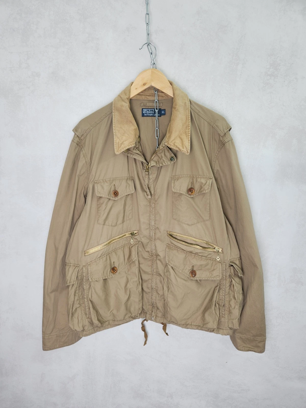Polo Ralph Lauren Baywood Wading Jacket multipocket cotton Khaki Size XL
Opens in a new window or ta
