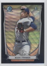 2014 Bowman Chrome Prospects Black Wave Refractor Buck Farmer #BCP93 0b2