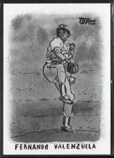 2025 Topps Shoebox by Andy Friedman #11 Fernando Valenzuela Grayscale #/75
