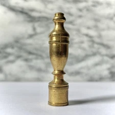 Vintage Solid Heavy Brass Lamp Light Finial, Federal Style Urn, 2.5"
