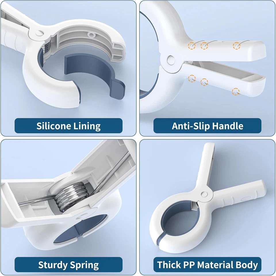 Paquete de 12 clips para toallas de playa de alta resistencia al viento alfileres para ropa para estante de secado Foto 3 de 4
