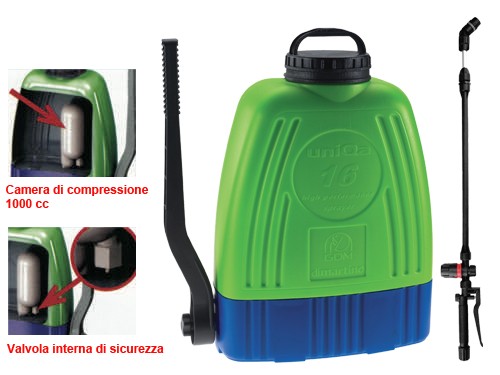 Pompa a Spalla GDM UNIQA 16 Litri - Irroratrice Manuale Professionale 3026