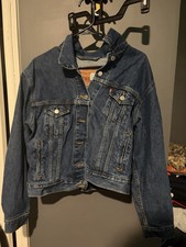Levi's Women Denim Trucker Jacket Unisex Blue Size L Cotton Button Up