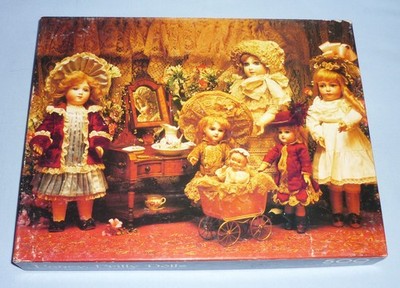 SPRINGBOK 500 T. Puzzle 'Fancy, Frilly Dolls', antike Puppen, 70er J., Vintage