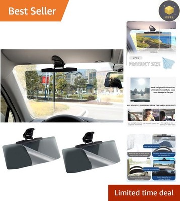 Upgraded Car Visor Extender Set - 2Pcs Adjustable Anti-UV Shield 12.6'' x 6''