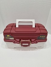 Plano 1-Tray Tackle Box, Dual Top Access, Red/Off White   Premium Storage