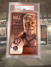 CHUCK NOLL PITTSBURGH STEELERS SIGNED HALL OF FAME POSTCARD NM/MT AUTHENTIC