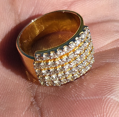 Massiver 9K natürlicher Diamant Ring 60er Jahre 1,5 Karat 6,3 Gramm Größe 5 MCM Klassiker