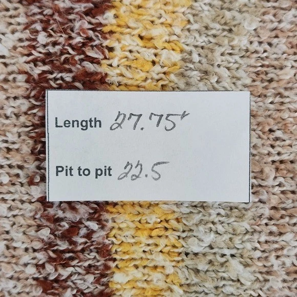 Suéter de punto a rayas con caballete de gran tamaño con bolsillo canguro talla pequeña suéter boho Foto 2 de 4