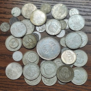 lot de monnaie d'argent Suède 45 pièces 200 g. / Swedish Silver coins 1950's