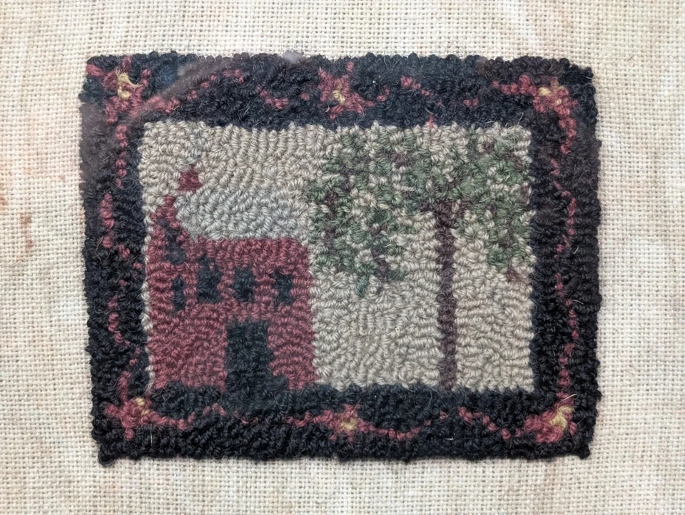 ¡ENCANTADOR! ALFOMBRA ENGANCHADA Antigua Granja 10" x 12" Enmarcada Ragon House Barb Kemp Foto 2 de 3