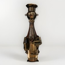 Metal Chef Wine Bottle Holder Decorative Figurine Stand Vintage Style Decor