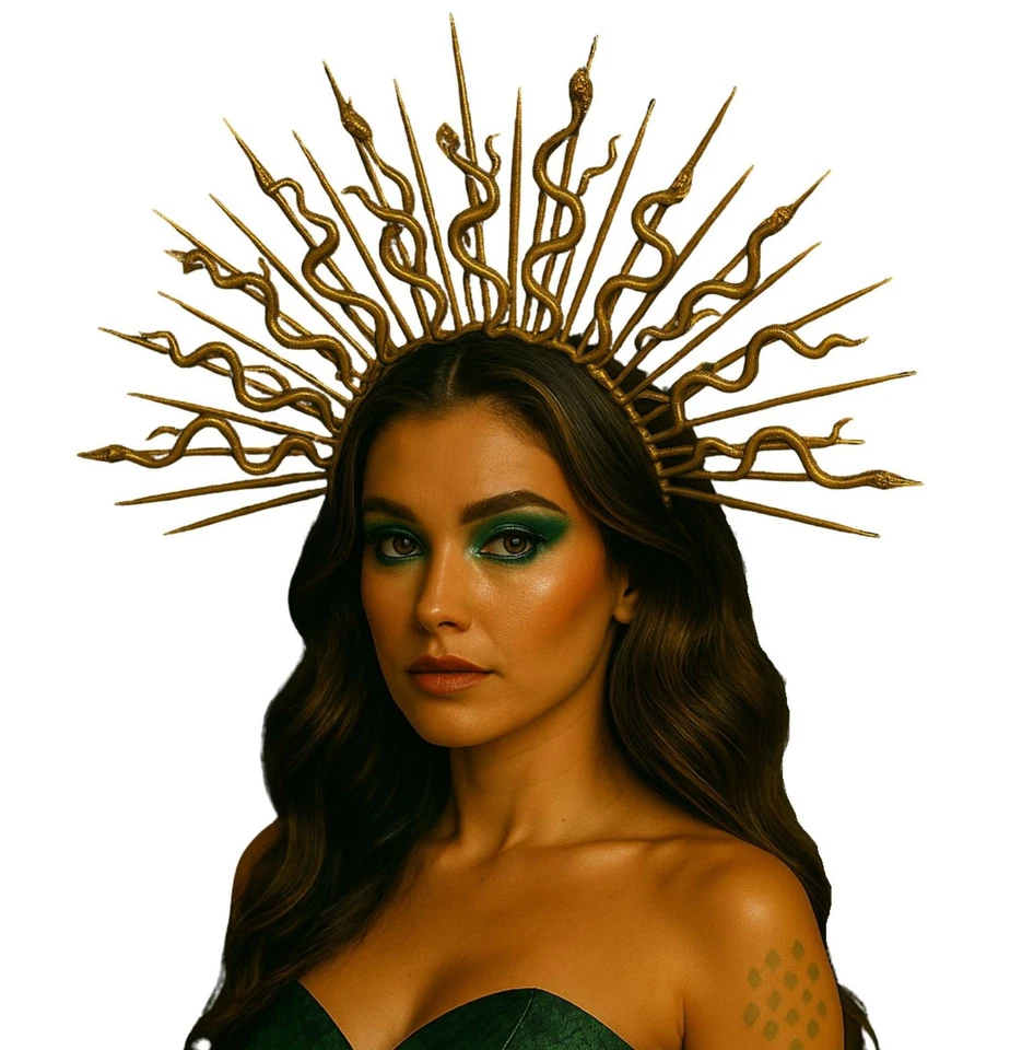 Medusa Schlangen Kopfschmuck Erwachsene Kostüm Zubehör Tiara Kopfbügel Haarreif - Bild 1 von 1