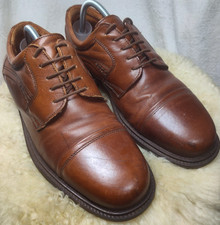 VENTURINI MENS DRESS SHOE LEATHER OXFORD CAP TOE SIZE 10 M BROWN - GOOD COND