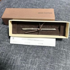 Louis Vuitton Ballpoint Pen Silver Used with Box Manual Authentic Excellent