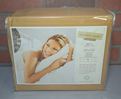 #ad Northern Nights Gold Queen Size 1000 CT Sheet Set New $39.99