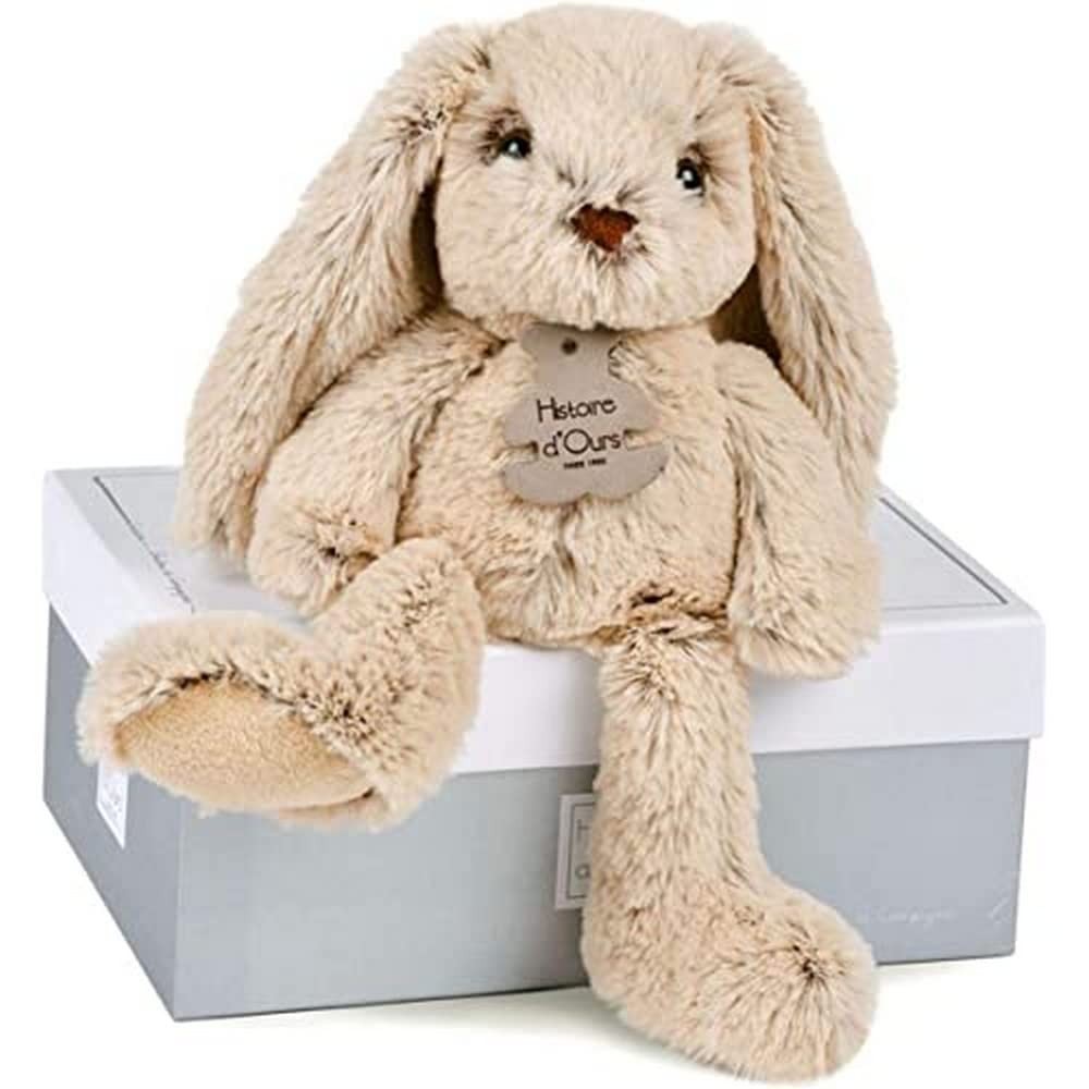 Peluche Lapin Copain Câlin 25 cm doudou bébé lavable en boîte prestige