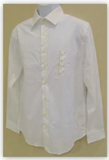 WHITE Dress Shirt Button down Collared L/S STANDARD Fit Wicking Non-Iron Stretch