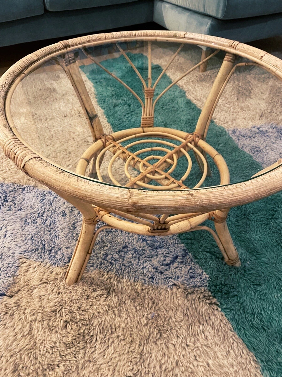 Vintage bamboo coffee table deals