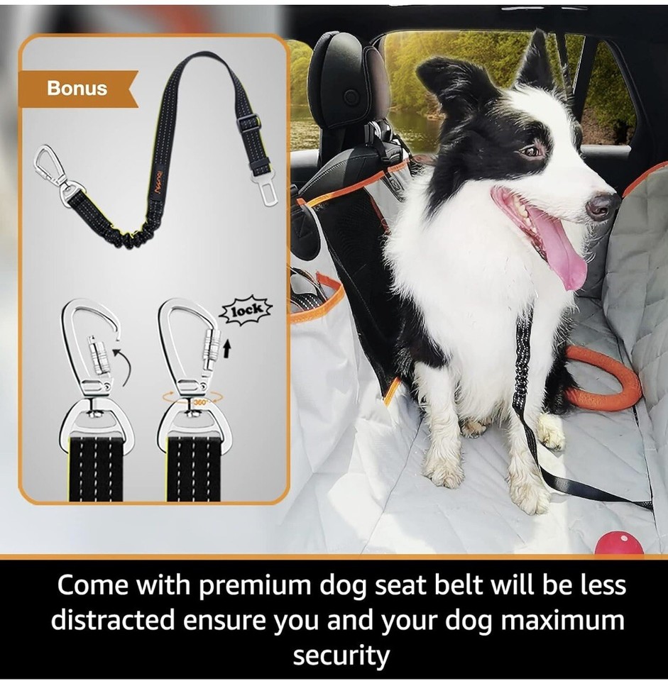 iBuddy Bench Dog Car Seat Cover for Car/SUV/Truck, Waterproof Back Seat