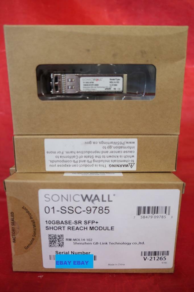 SonicWALL 10GB-SR SFP+ Short Reach Fiber Module (01-SSC-9785 ) New MDL14-102
