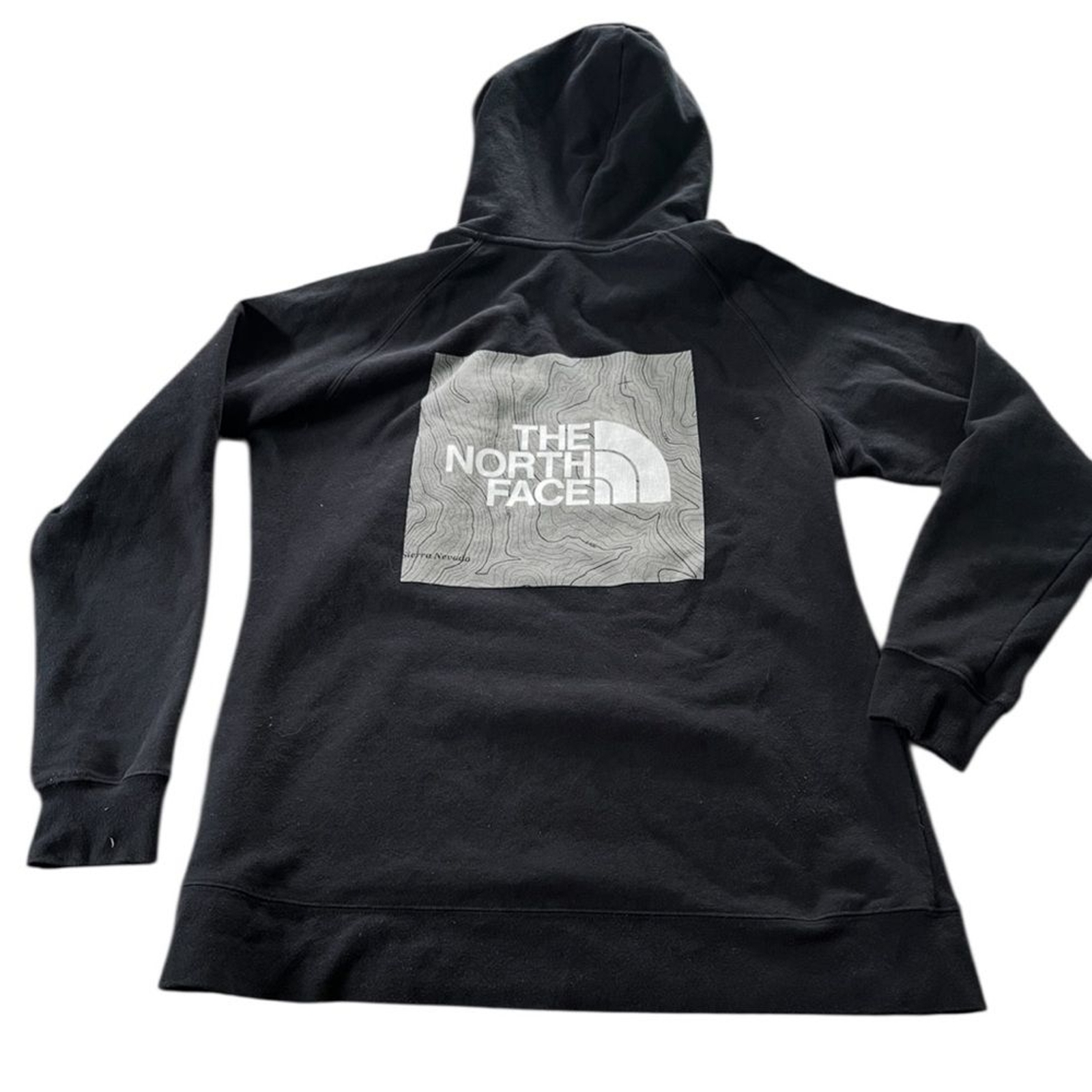 The North Face Womens Black Pullover Hoodie Front Back Logo Size XL