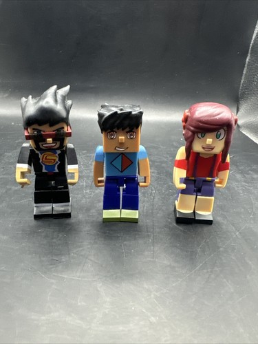 Lot of 3 Tube Heroes Minecraft 3" Figures. S1