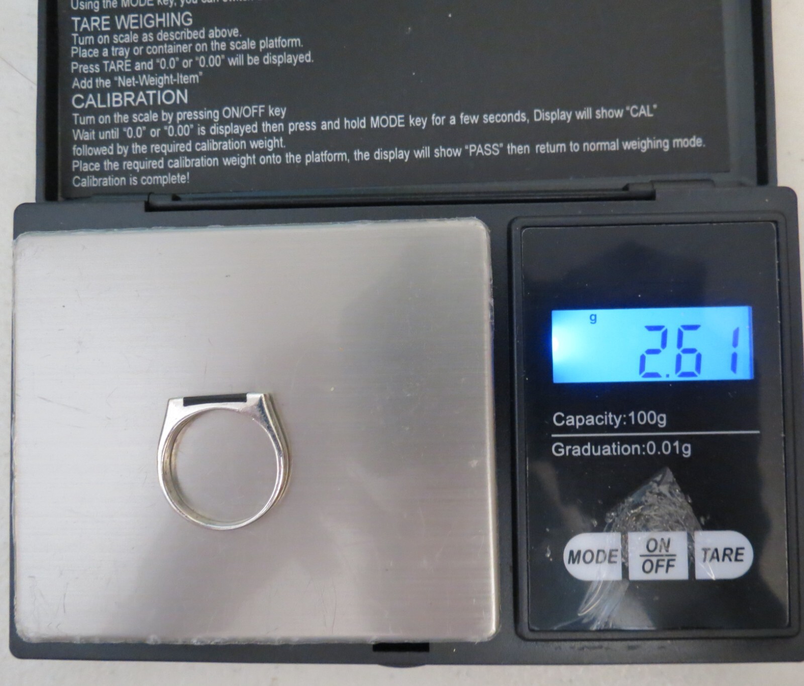 Stackable Sterling Silver Ring Inlaid Black Stone… - image 7