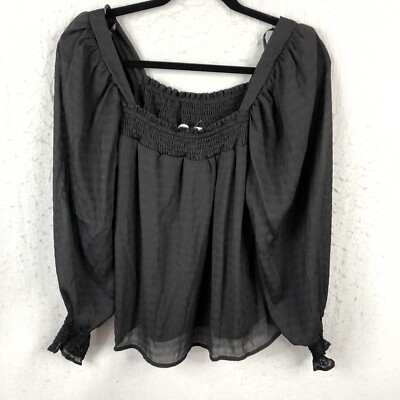 Anthropologie She + Sky Top Woman Small Black Peasant Whimsygoth Artsy NEW