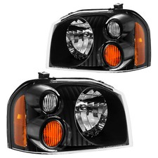 Left Right Black Headlights Assembly For 2001-2004 Nissan Frontier 01-04