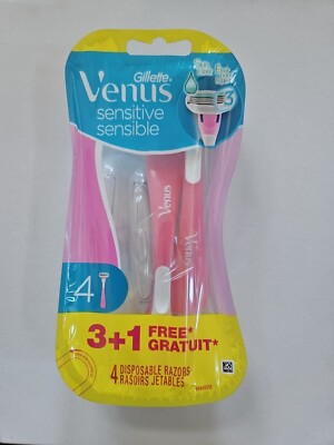 Gillette Venus Sensitive Disposable Razors 3-Blade Razors, 4 Ct