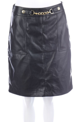 MORGAN Faux Leather-Rock mit Kette D 40 schwarz