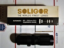 SOLIGOR VINTAGE CAMERA LENS AUTOMATIC 90-230 mm f4.5 TELEPHOTO W/ORIGINAL BOX