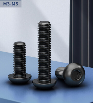 M3-M5 Black Button Head Hex Socket Screw 304 Stainless Steel Allen Bolt DIN7380